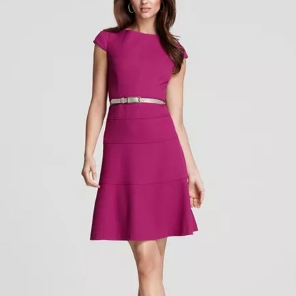 Anne Klein Fuchsia Cap Sleeve Mini Dress